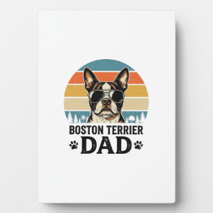 Boston Terrier Vader Vintage Hondenliefhebber Desi Fotoplaat
