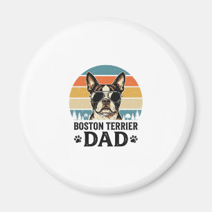 Boston Terrier Vader Vintage Hondenliefhebber Desi Magneet