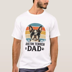 Boston Terrier Vader Vintage Hondenliefhebber Ontw T-shirt