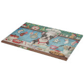 Boston Terrier Vakantie Bakken: Feestelijke Kerstm Snijplank (Hoek)