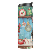 Boston Terrier Vakantie Bakken: Feestelijke Kerstm Thermosbeker (Gedraaid links)