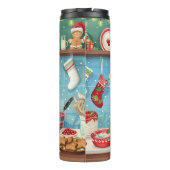 Boston Terrier Vakantie Bakken: Feestelijke Kerstm Thermosbeker (Achterkant)