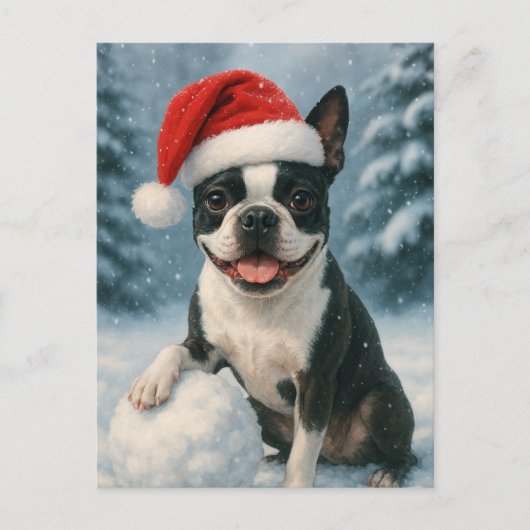 Boston Terrier Vakantie Kaart (Voorkant)