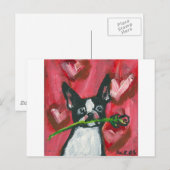 Boston Terrier Valentijn Be Mine Heart Feestdagenkaart (Voorkant / Achterkant)