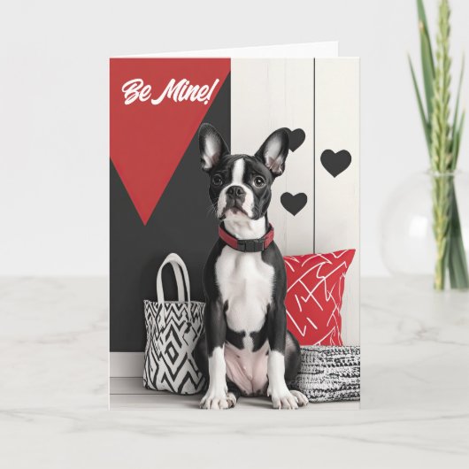 Boston Terrier Valentijn Kaart (Voorkant)