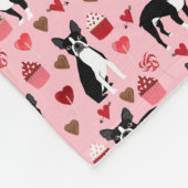 Boston Terrier Valentijns Love Fabric Fleece Deken (Hoek)