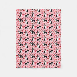 Boston Terrier Valentijns Love Fabric Fleece Deken