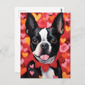 Boston Terrier Valentijnsdag Briefkaart (Voorkant / Achterkant)