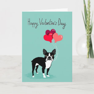 Boston Terrier Valentijnsdag Card - Cute Dog Card Feestdagen Kaart
