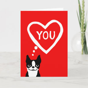 Boston Terrier Valentijnsdag Feestdagen Kaart