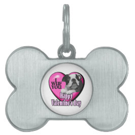 Boston Terrier Valentijnsdag Huisdieren Naamplaatje