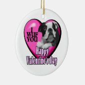 Boston Terrier Valentijnsdag Keramisch Ornament (Rechts)
