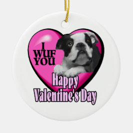 Boston Terrier Valentijnsdag Keramisch Ornament