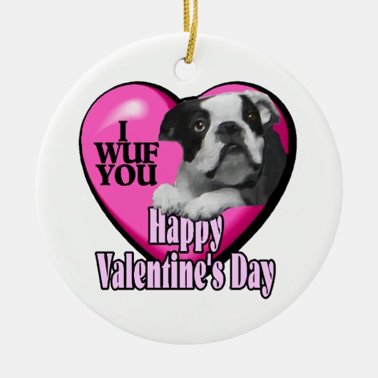 Boston Terrier Valentijnsdag Keramisch Ornament (Voorkant)