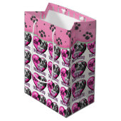 Boston Terrier Valentijnsdag Medium Cadeauzakje (Voorkant Gekanteld)