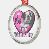 Boston Terrier Valentijnsdag Metalen Ornament (Links)