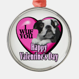 Boston Terrier Valentijnsdag Metalen Ornament