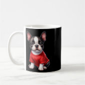 Boston Terrier Valentijnsdag Rode Hart Liefde Pupp Koffiemok (Links)