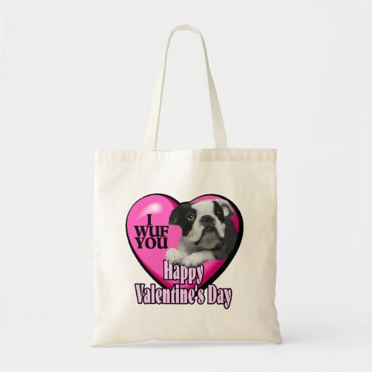 Boston Terrier Valentijnsdag Tote Bag (Voorkant)