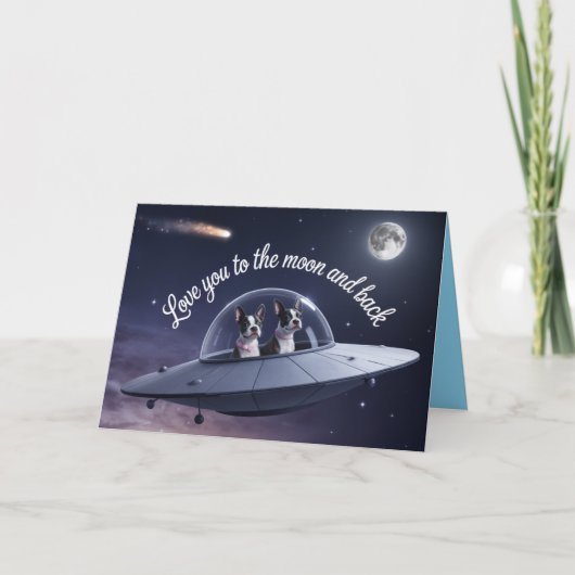 Boston Terrier Valentine Card Feestdagen Kaart (Voorkant)