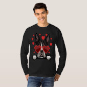Boston Terrier valentines day Heart Couples Dog T-shirt (Voorkant volledig)