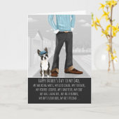 Boston Terrier van de Dog Vaderdag Funny Kaart (Gele Bloem)