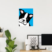Boston Terrier Vector Portrait Poster (Thuiskantoor)