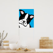 Boston Terrier Vector Portrait Poster (Keuken)