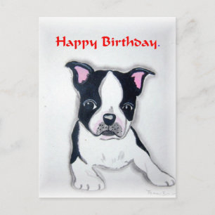 Boston Terrier Verjaardag briefkaart