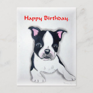 Boston Terrier Verjaardag briefkaart
