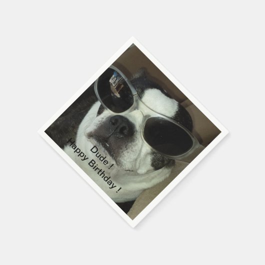 Boston Terrier Verjaardag servetten (Hoek)