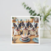 Boston Terrier verjaardagskaart, Boston terrier Kaart (Staand voorkant)