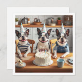 Boston Terrier verjaardagskaart, Boston terrier Kaart (Voorkant / Achterkant)