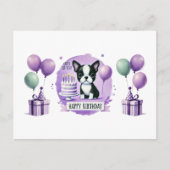 Boston Terrier Verjaardagskaart Briefkaart (Voorkant)