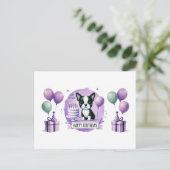 Boston Terrier Verjaardagskaart Briefkaart (Staand voorkant)