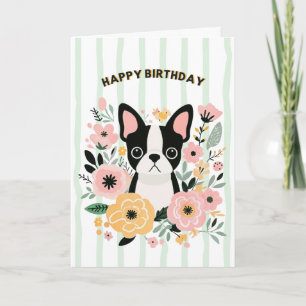 Boston Terrier Verjaardagskaart Feestdagen Kaart