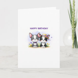 Boston Terrier verjaardagskaart Feestdagen Kaart