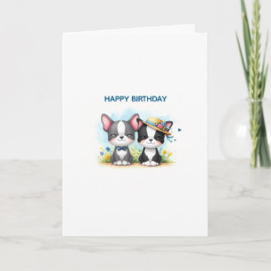 Boston Terrier Verjaardagskaart Feestdagen Kaart