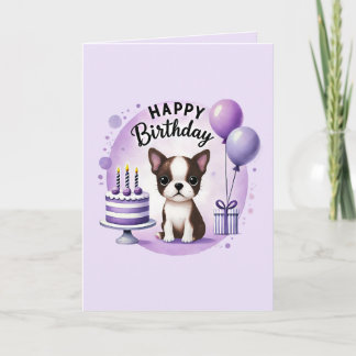 Boston Terrier Verjaardagskaart Feestdagen Kaart