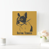 Boston Terrier Vierkante Klok (Huis)