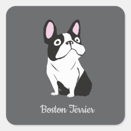 Boston terriër vierkante sticker