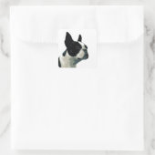 Boston Terrier Vierkante Sticker (Tas)