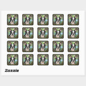 Boston Terrier Vierkante Sticker (Vel)