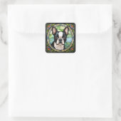 Boston Terrier Vierkante Sticker (Tas)