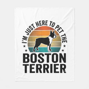 Boston Terrier Vintage Huisdierliefhebber Shirt On Fleece Deken