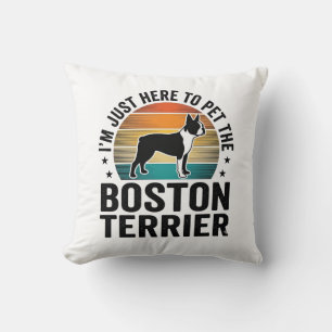 Boston Terrier Vintage Huisdierliefhebber Shirt On Kussen