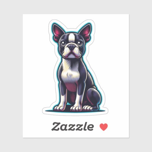 Boston Terrier Vinyl Sticker (Vel)