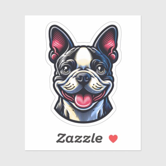 Boston Terrier Vinyl Sticker (Vel)