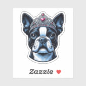 Boston Terrier Vinyl Sticker - Queen (Vel)
