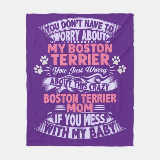"Boston Terrier" vlootsdeken. Fleece Deken (Voorkant)